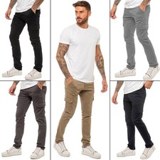 Enzo Cargo Trousers Mens Slim
