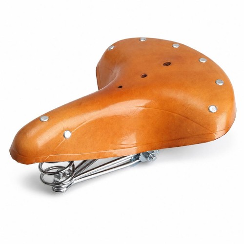 Vintage leather bicycle saddle - leather,