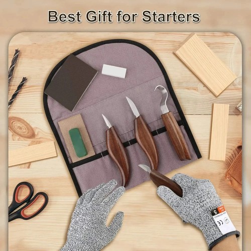 Wood carving tools kit - wood, 8pcs