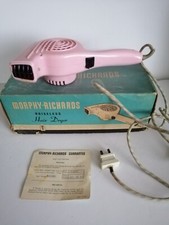 Vintage 1960's Morphy Richards Pink Noiseless Hair Dryer / Hairdryer