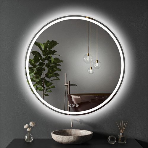 81cm round led bathroom - bathroom, mirror