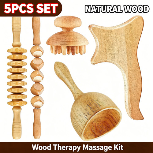Wood therapy massage tools 5pc - massage,
