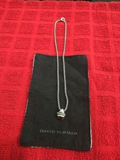 David Yurman Citrine Acorn 16" Necklace w orig Silver Box Chain 925 & 14k Gold