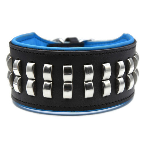 Wide studded dog collar - 3",