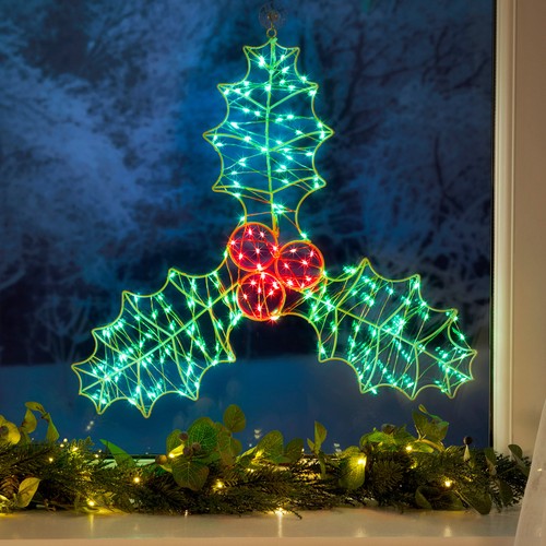 Holly rope light - rope, christmas