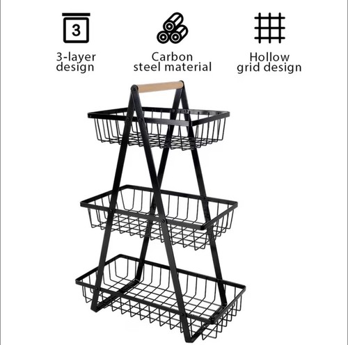 Tier black fruit - 3-tier, basket