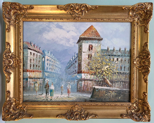Vintage ornate gilt - gilt, oil