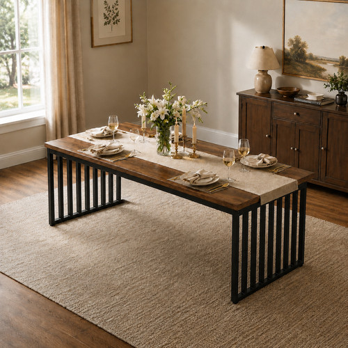 Dining table 180cm industrial - dining,