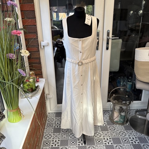 Zara cream midi summer dress - cream,