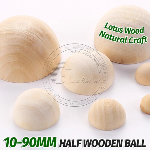 Half wooden ball natural craft - half,