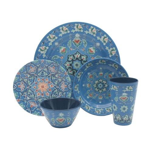 Melamine blue tuscany dinner - melamine,