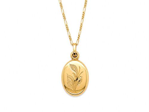 18ct gold patterned locket - gold, &