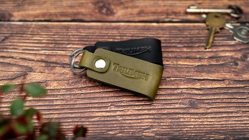 Triumph leather keyring - triumph,
