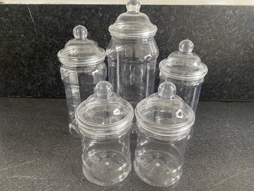 Victorian plastic jars - x5,