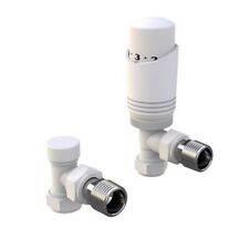 White Angled TRV Radiator