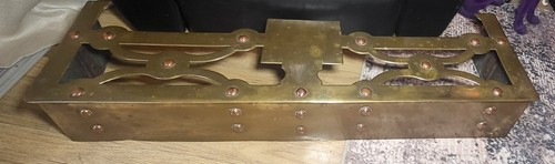 Antique brass fire fender - antique,