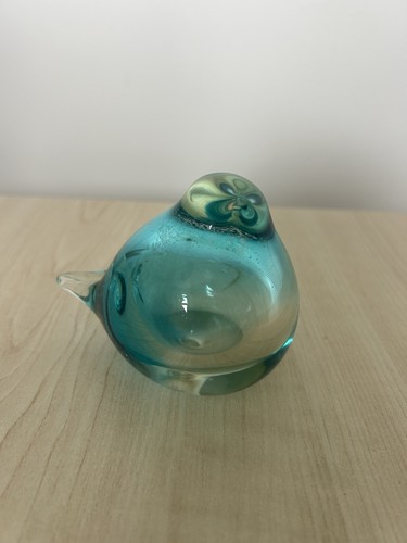 Vintage blue hollow glass bird - vintage,