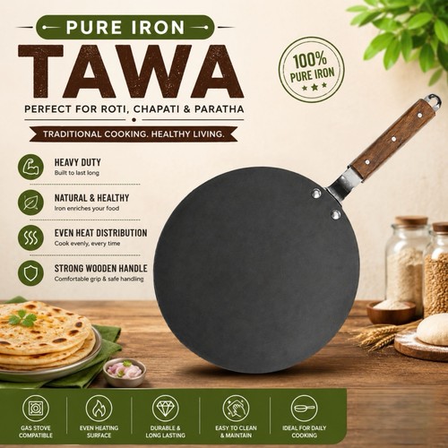 Pure iron 28cm tawa - pure,