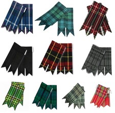 HM Highland Kilt Hose Sock Flashes Garter Flashes tartan Pattern