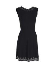 Alaia Sleeveless Embellished Fit-and-Flare Dress in Black Viscose