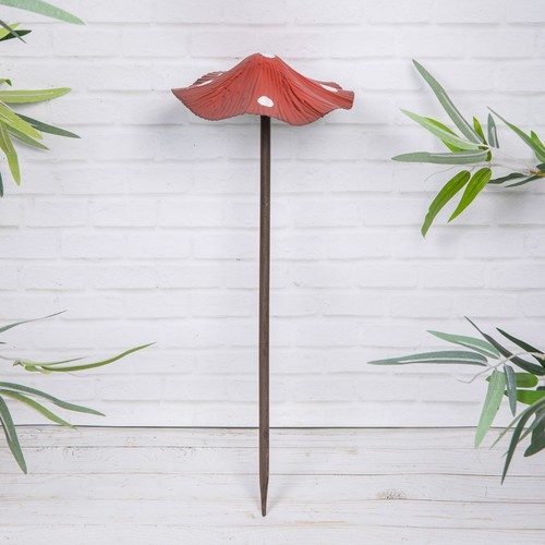 Metal mushroom red toadstool - metal,