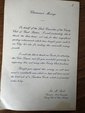 Variety Club menu signed Leeds United Leeds RL Yorkshire Cricket legends