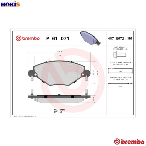 Brake pad set disc - set, p