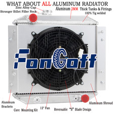 3 Rows Aluminium Radiator Shroud Fan For 1971-1980 1972 Ford Escort AT/MT UK