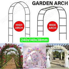 2.4m Metal Garden Arch Trellis Heavy Duty Rose Climbing Plants Outdoor Archway