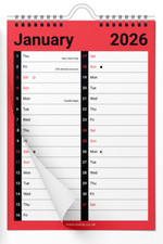 2026 A4 Month To View Wall