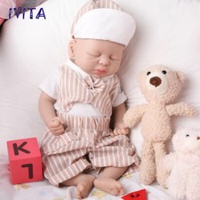 IVITA 15'' Soft Silicone Reborn Boy Doll Eyes Closed Sleeping Silicone Baby Gift