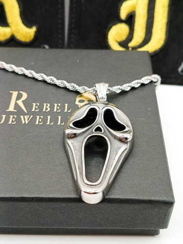 Ghost scream mask necklace - scream,
