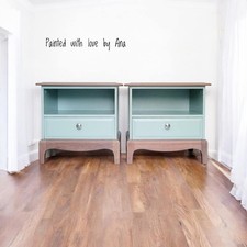 Stag Minstrel bedside Tables One Drawers Bedside Tables Painted Blue/ Green