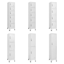 Locker Cabinet with Compartments School Office Gym Lockers Wardrobe Shelf Grey