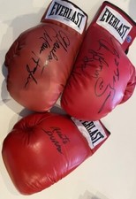 FOUR KINGS  HAGGER,  LEONARD, HEARNS, DURAN SIGNED GLOVES AFTAL