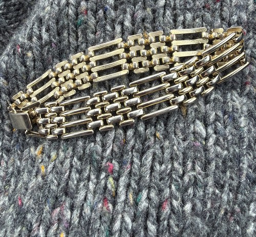 Gold tone gate chain bracelet - gate,