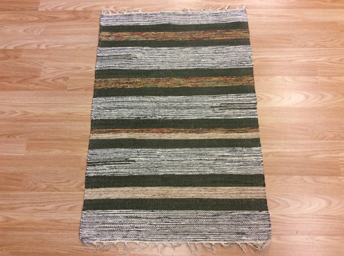 Striped green mult handloomed - green,