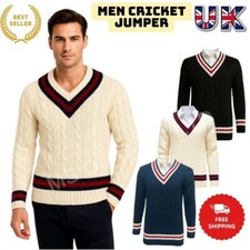 New Mens V-Neck Cricket Jumper