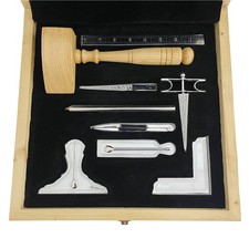 Masonic Lodge Working Tools Silver Tone Standard Full Size Natural Wooden Box