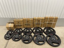 150KG Set Tri-Grip Weight Plates (Olympic 50mm) Rubber Coated Weights Gym