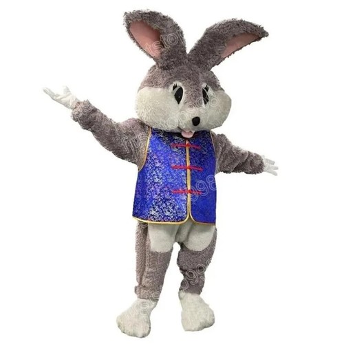Grey rabbit mascot - mascot, for