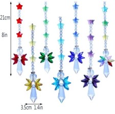 7Pcs Rainbow Guardian Angel Crystal Suncatcher for Home/Car Decoration & Porch D