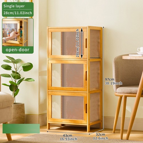Tier bamboo display cabinet - display,