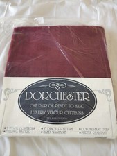 Vintage Dorchester Deep Rose Velour Curtains 46" x 72"