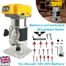 Cordless Compact Router for DeWalt 18V 20V Battery Brushless for Woodworking UK