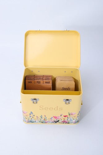 Seed tin storage box metal - box,