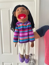 African American Girl Ventriloquist Soft Hand Puppet | Large 27"