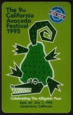 1995 (9th Annual) California Avocado Festival (Alligator Pear) TEST Phone Card