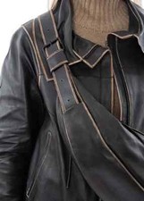 ANNETTE GORTZ BLACK LEATHER ACROSS BODY JOSI BAG ADJUSTABLE STRAP NEW +DUSTBAG