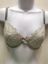 Cosmopolitan Green Sheer Lace Underwire Bra Women's Size 34D